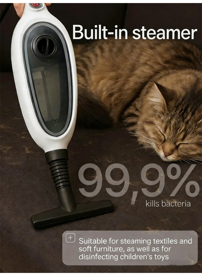 ممسحة بخار عالية الطاقة 1300 وات للأرضيات متعددة الأسطح (خشب / بلاط / سجاد) مع بخار قابل للتعديل ، تسخين سريع 18 ثانية ، خزان بصري 380 مللي ووظيفة العلاج بالروائح - Image 5